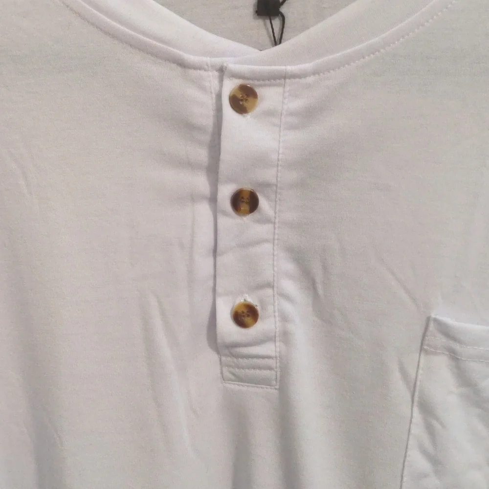 Uni Clau Men's Big & Tall Long Sleeve White Pocket T-shirt. Size 3 X - Picture 4 of 6